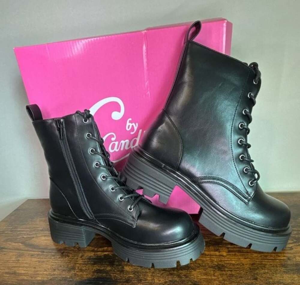 Candie's Black Combat Platform Boots